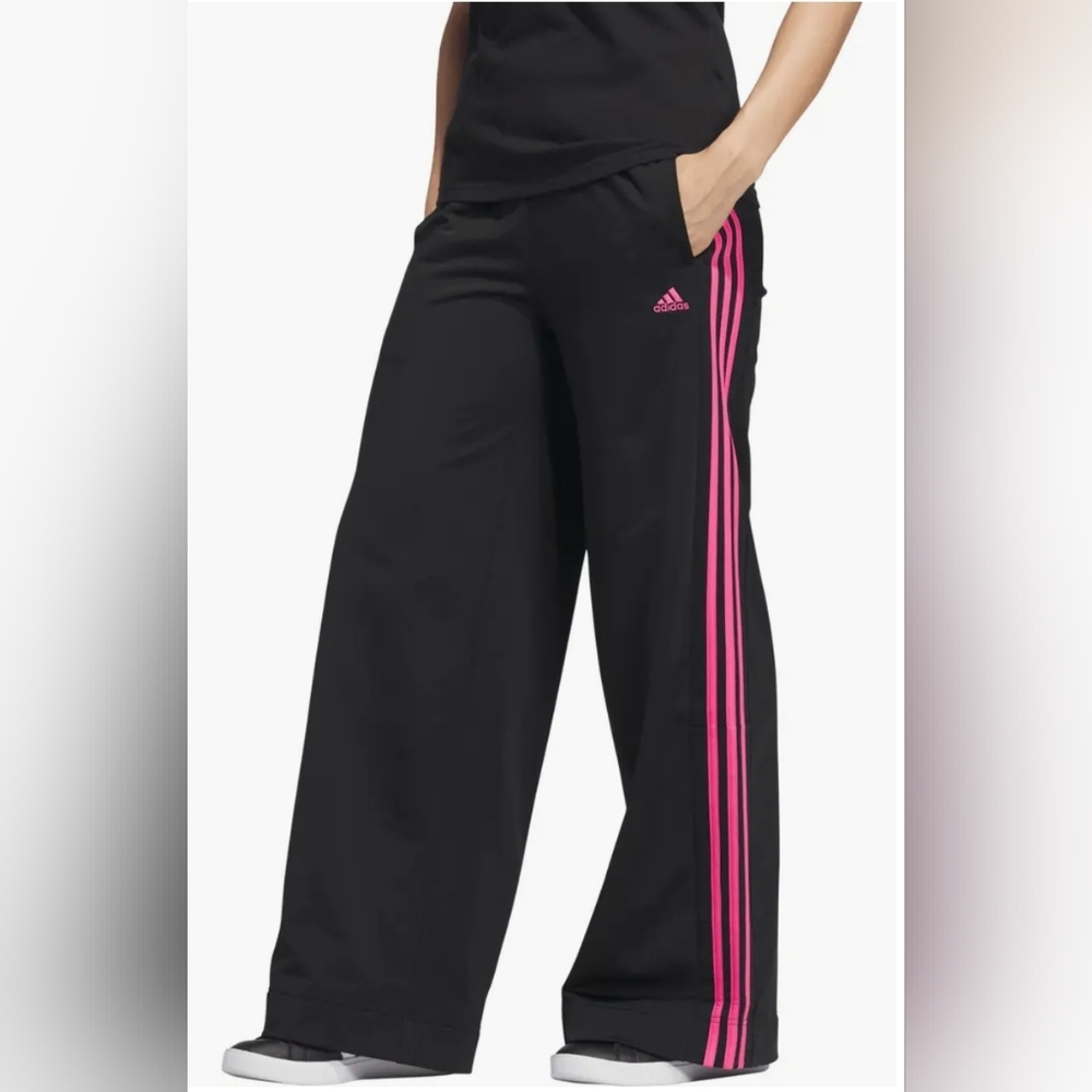$50 adidas Womens High Rise Wide Leg Track Pants
